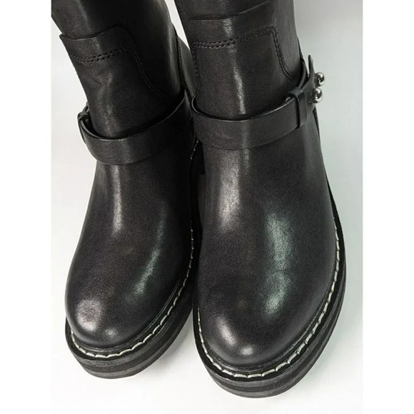 Rag & Bone Women's RB Moto Studded Pull On Boots Black Size 9 (MSRP $595) - Picture 6 of 10